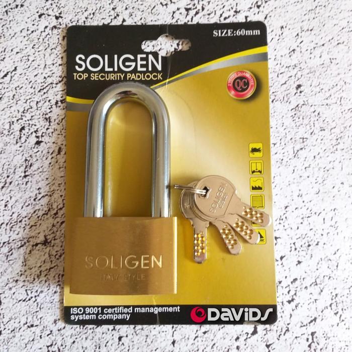 Ready Soligen Gembok Pagar Anti Karat Maling Pager Besar Leher Panjang Pintu Rumah Gerbang Kuningan