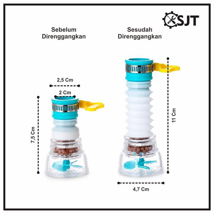Sjt - Mini Shower Head Biru Hijau Pink/ Sambungan Kran Air Cuci Piring Fleksibel Penyaring Tanpa