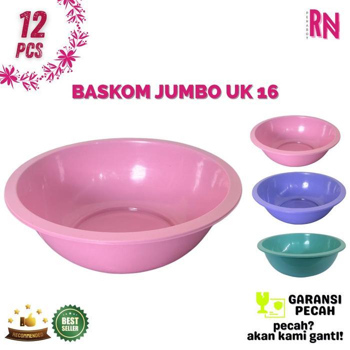 Premium (12 Pcs) Baskom Jumbo Warna Warni / Baskom Ukuran 16 / Baskom Plastik / Baskom Plastik Jumbo