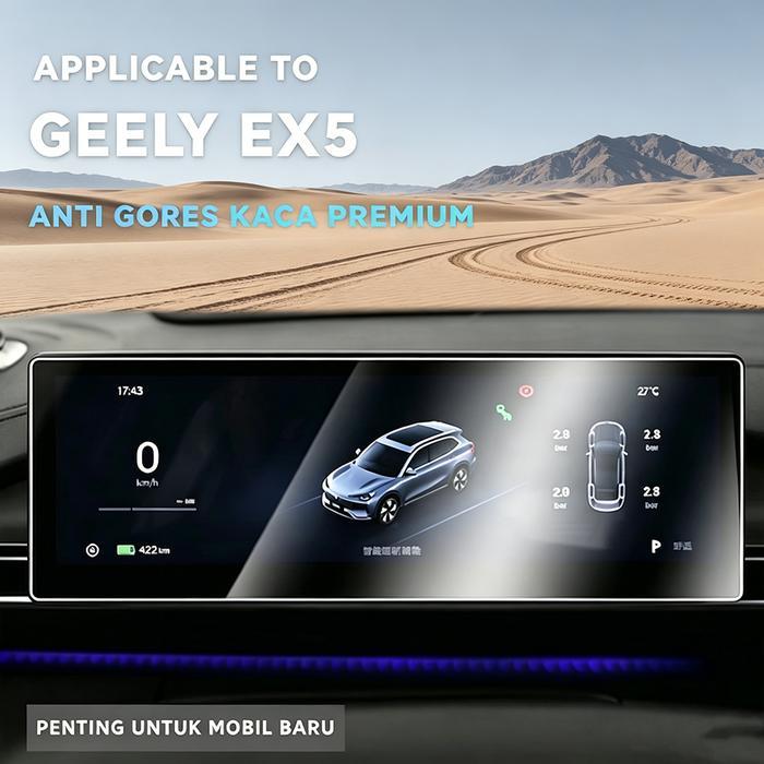 luxevex tempered glass GEELY EX5/GEELY EX2 tempered glass Screen Protector Headunit + Speedometer