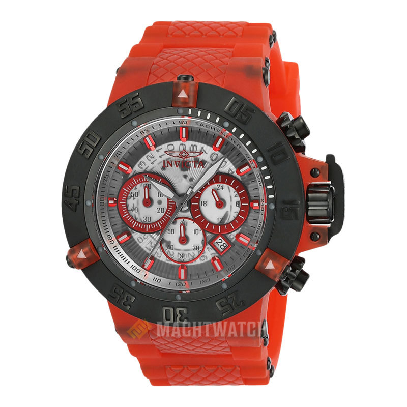 Jam Tangan Pria INVICTA Subaqua Anatomic 24364 Chronograph Dual Tone Dial Red Silicone Strap