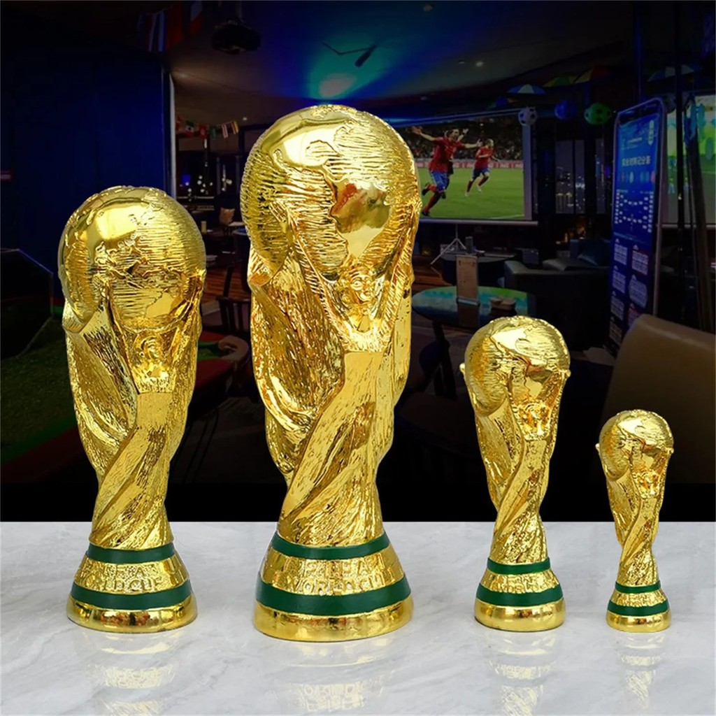 Golden Resin Football Trophy Champions Soccer Trophies Resin Ornament Football Fan Gift Home