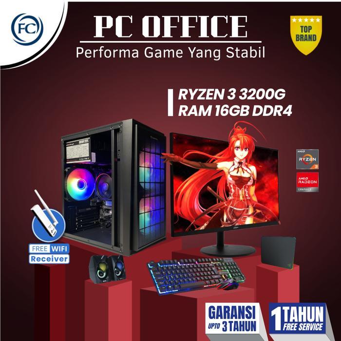 PC GAMING FULL SET RGB + MONITOR SIAP PAKAI (VALORANT PB ROBLOX) - PC SAJA