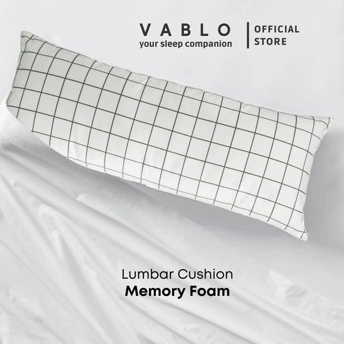Vablo bantal lumbar cushion memory foam micro - motif putih