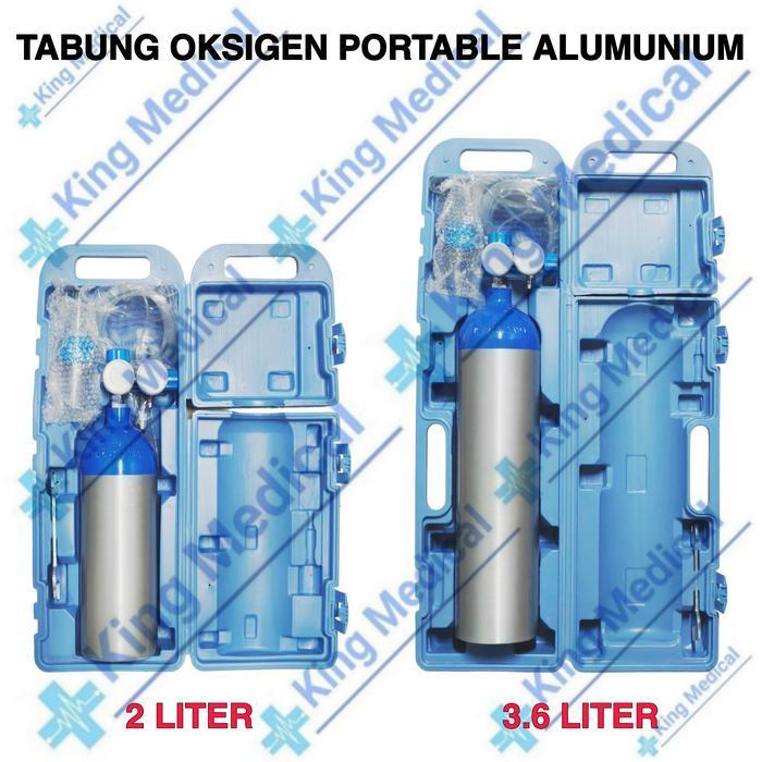 NEW TABUNG O2 2 LITER PORTABLE-OKSIGEN PORTABLE 2L-TABUNG 2L PACKING AMAN