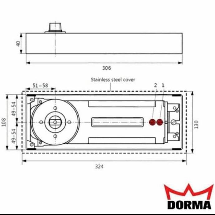 FLOORHINGE DORMA BTS 84 / ENGSEL TANAM/ENGSEL LANTAI/ENGSEL PINTU KACA