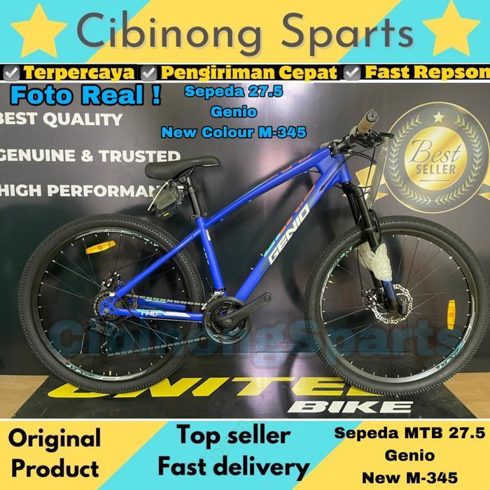 Sepeda MTB 26 / 27.5 Genio M345 24Speeds Cakram New Product Good Quality - 26 BLUE ORANGE
