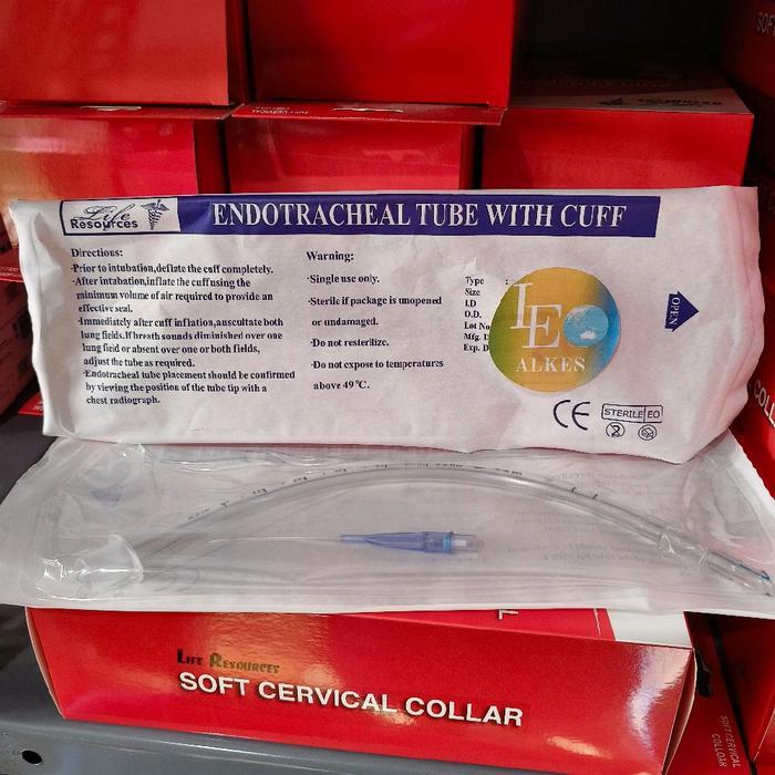 Life Resources Endotracheal Tube With Cuff No 3 3.5 4 4.5 5 5.5 6 6.5 7 7.5 8 8.5 Ett Resources