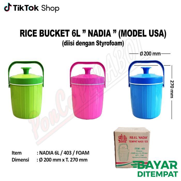 taN Termos Nasi Mini Plastik 6.5 Liter Tahan Panas & Dingin dengan Gagang Mudah Bawa Kemanapun