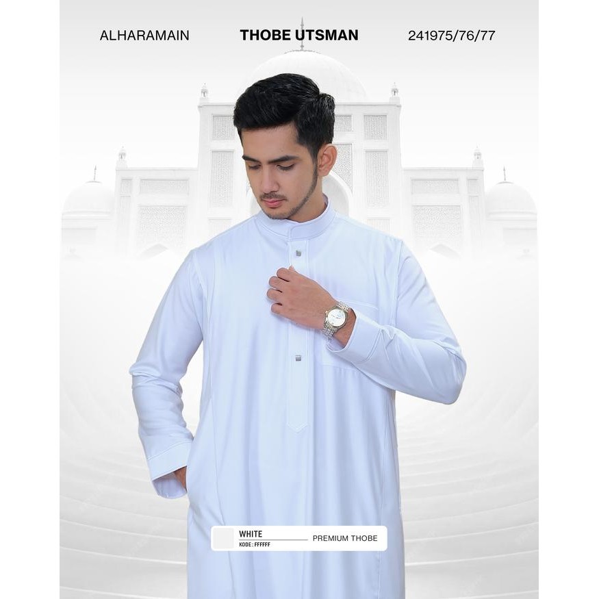 k468 Al Haramain Series Semi Wol Thobe Utsman Jubah / Gamis Pria Remaja & Dewasa