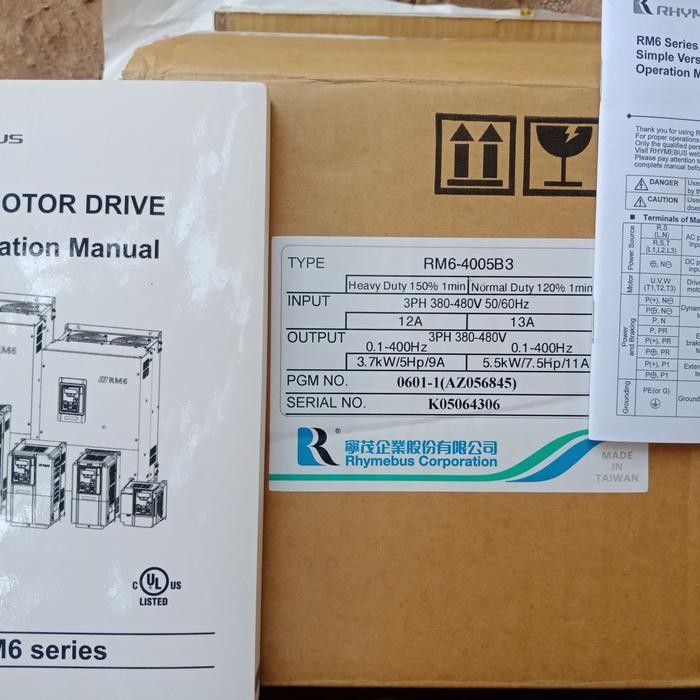 INVERTER 5HP 3,7KW RM6-4005B3 RHYMEBUS MADE IN TAIWAN