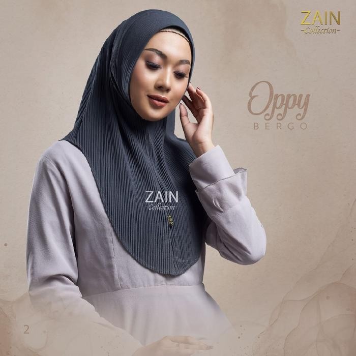 Sedia ZAIN - Hijab OPPY Plisket Kerudung Bergo Oval Jilbab Instan Oval Ped Soft anti timber Nyaman
