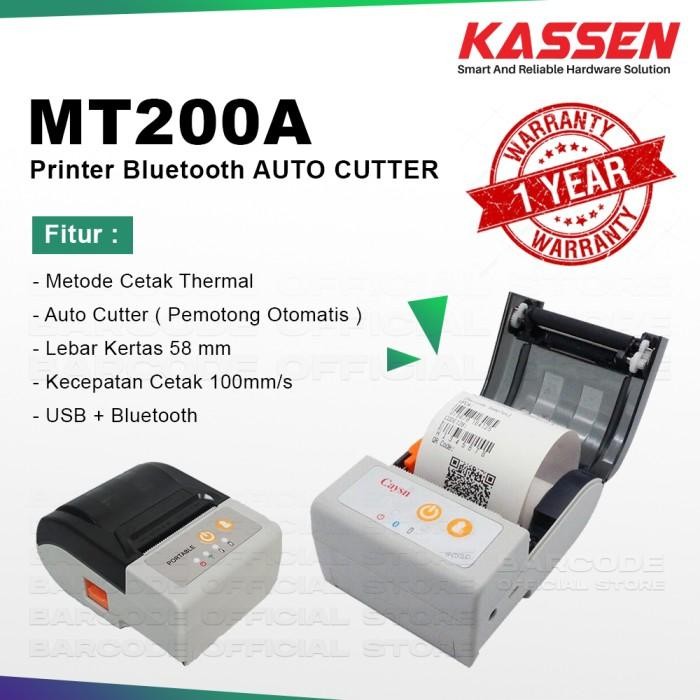SALE Printer Bluetooth Kassen MT200A Portable Thermal 58mm Autocutter