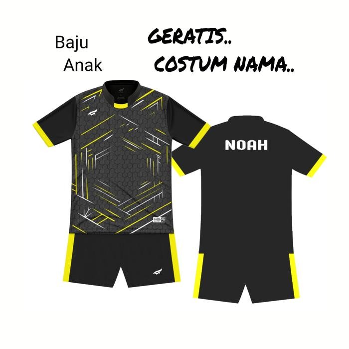 Tiento Wares - Baju Bola Anak Costum Nama Stelan Jersey Futsal Voli Bulutangkis