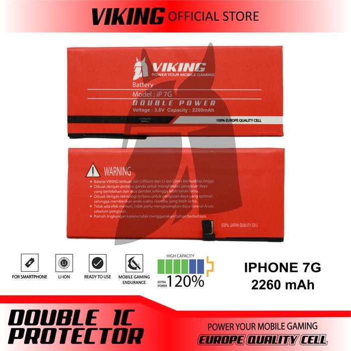 VIKING Baterai Iphone 7 - 7G Double Power