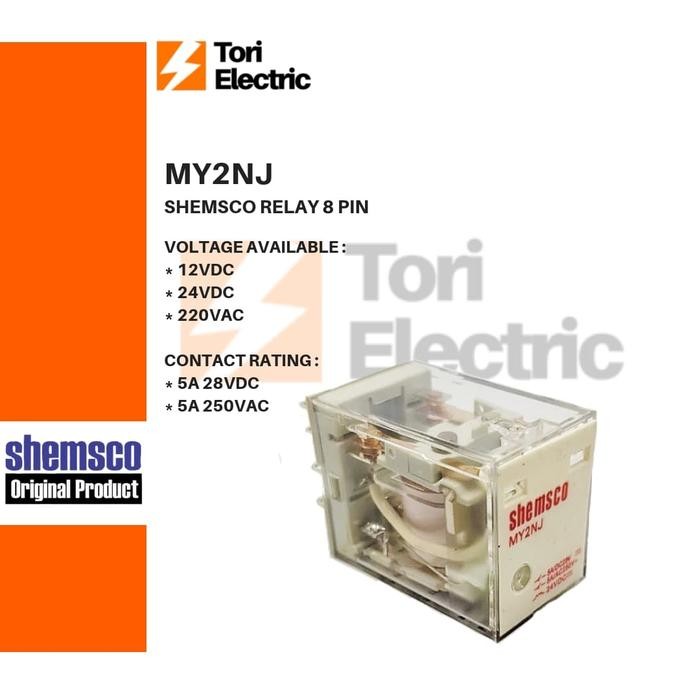 New Relay Shemsco MY2NJ Relay 8 pin 5A 12V DC 24V DC 220V AC