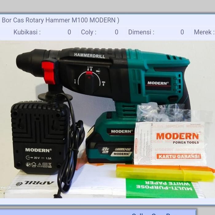 Mesin Bor Rotary Hammer Battery Cordless Modern M100 / Bor Bobok Beton