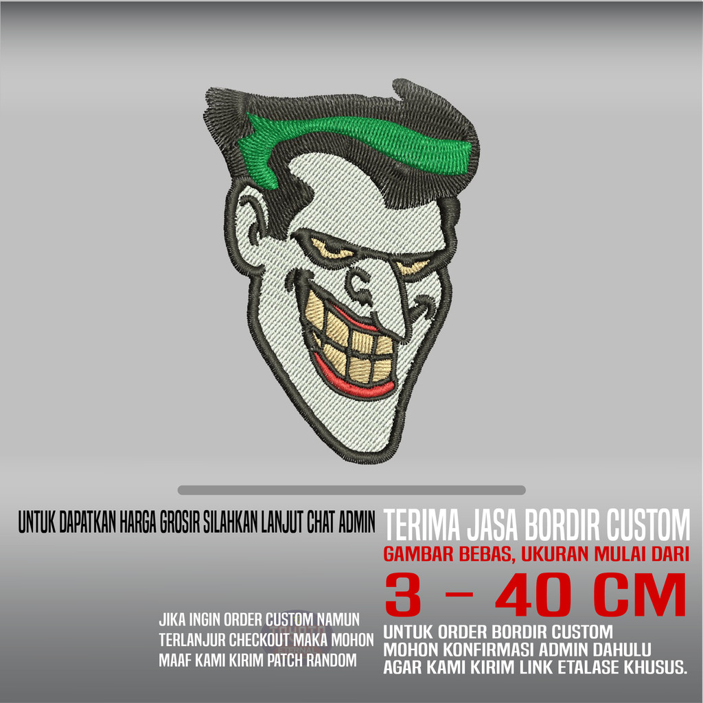 JOKER KARTUN SMILE PATCH BORDIR LOGO/EMBLEM | HP-74