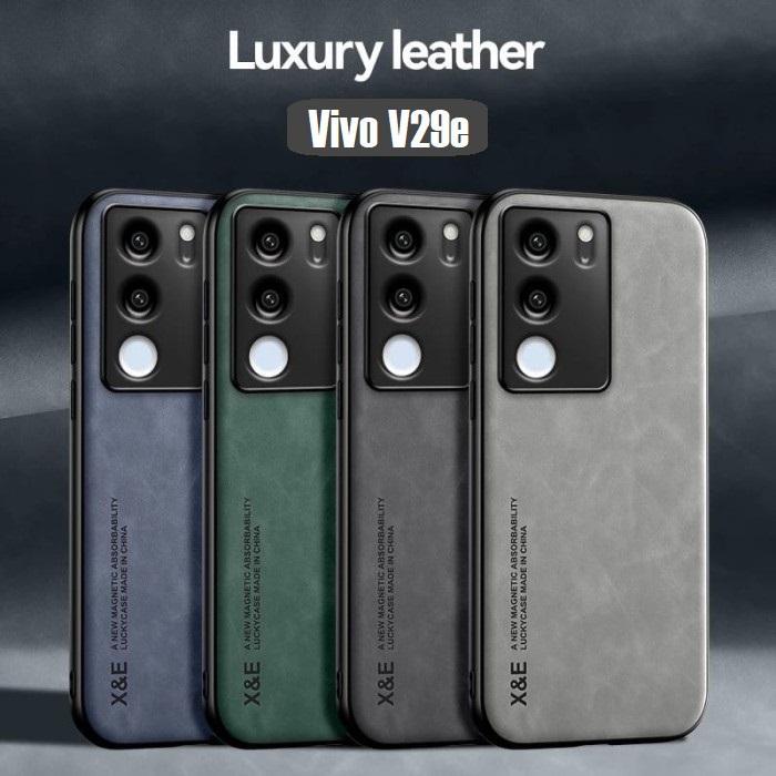 SALE Case Vivo V29e 5G Leather Magnetic Suede Casing Tekstur Kulit Domba
