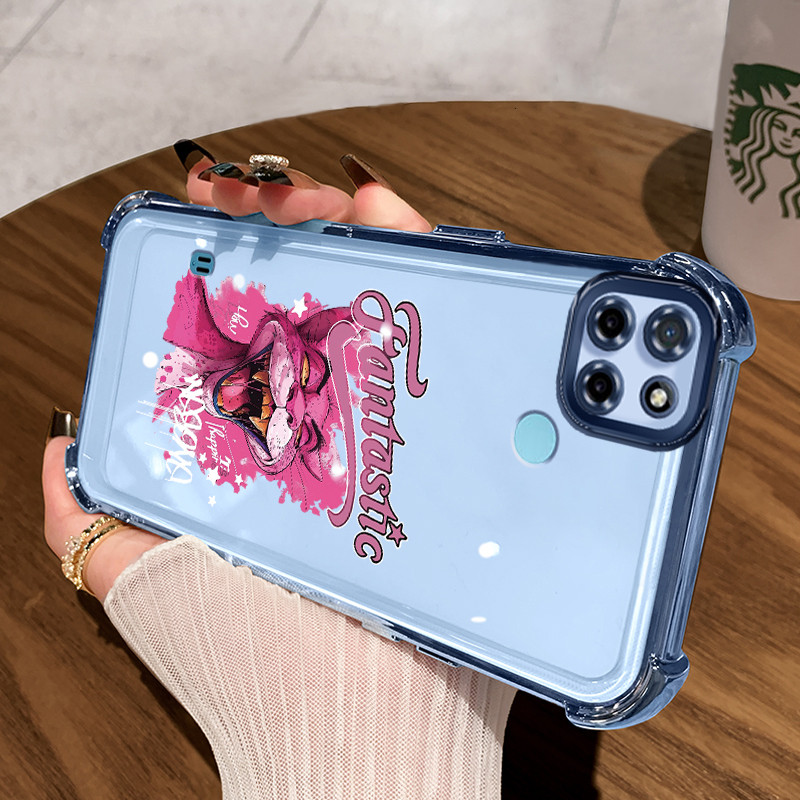 Casing Hp untuk Realme C21Y Realme C25Y C21 C15 Case Macan Pink Kasing Acrylic Airbag Anti Shock-pro
