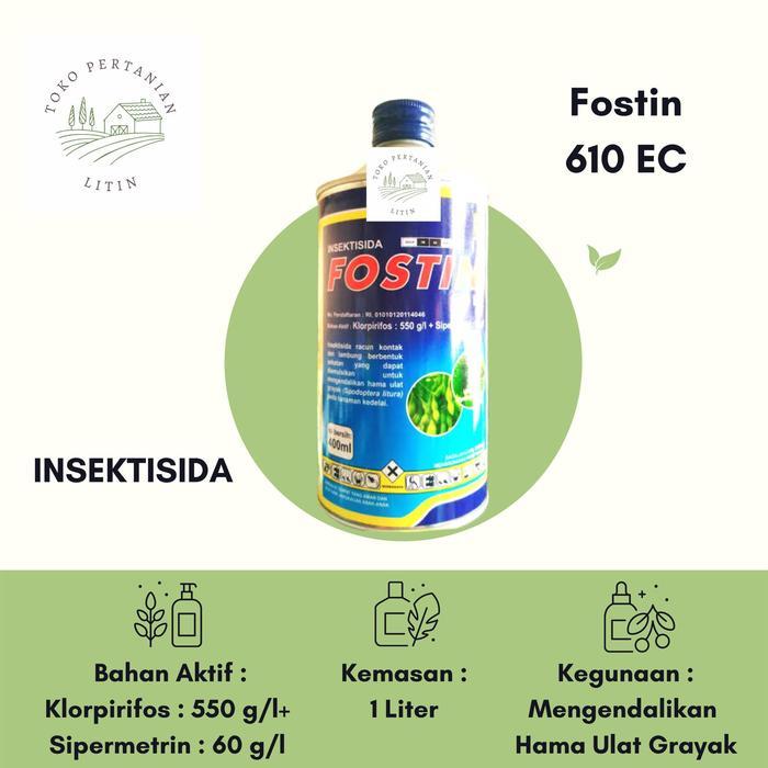 Fostin 610 Ec - 1 Liter( Insektisida ) Racun / Pembasmi Ulat Tanaman