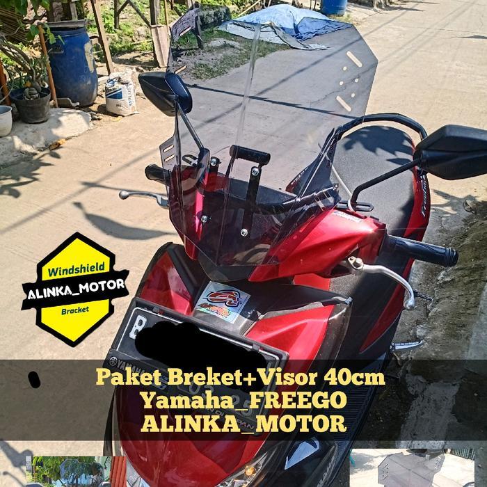 PAKET Breket+Visor 40cm V1 Yamaha FREEGO Yamaha GEAR modifikasi freego