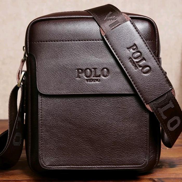 Tas selempang polo kulit pria import ori premium tas slempang polo ori