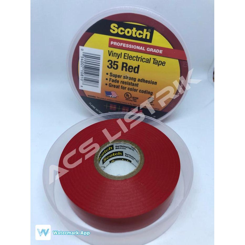 3M Scotch 35 Vinyl Tape Merah Gratisongkir