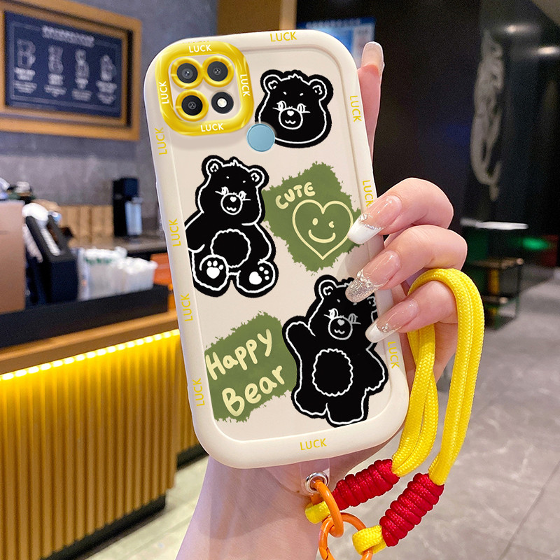 Casing Hp untuk OPPO A15 A15s A35 4G Case Casing HP Softcase silikon Kasing lanyard pribadi penutup 