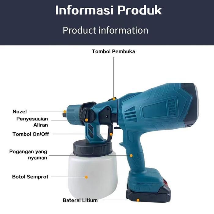 vcju- 600W Mesin Semprot Cat Elektrik Nirkabel Berkekuatan /Mesin Semprot Cat/ Kompresor