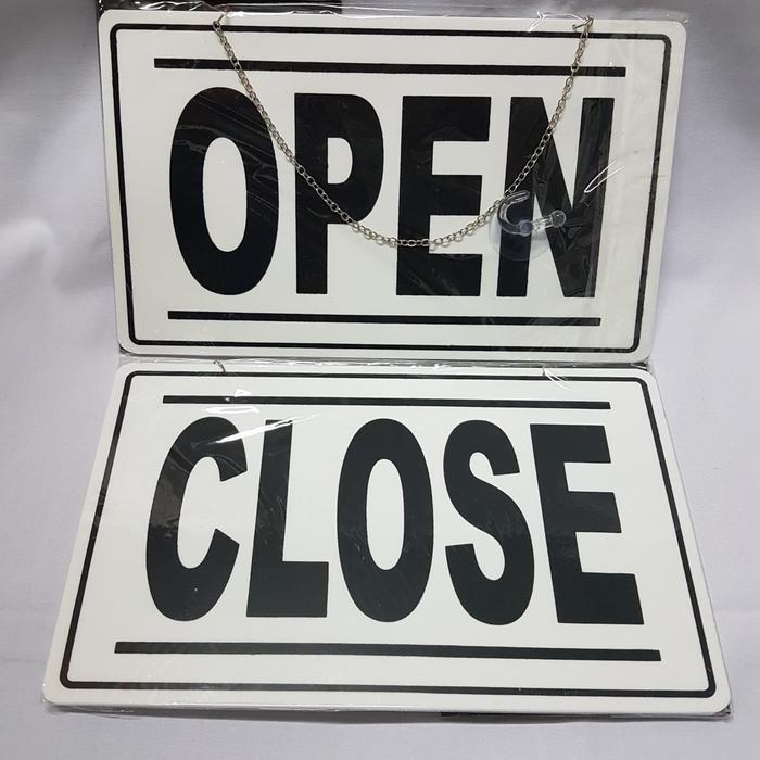 NEW Papan pintu 'open close' gantung / door sign block open close akrilik
