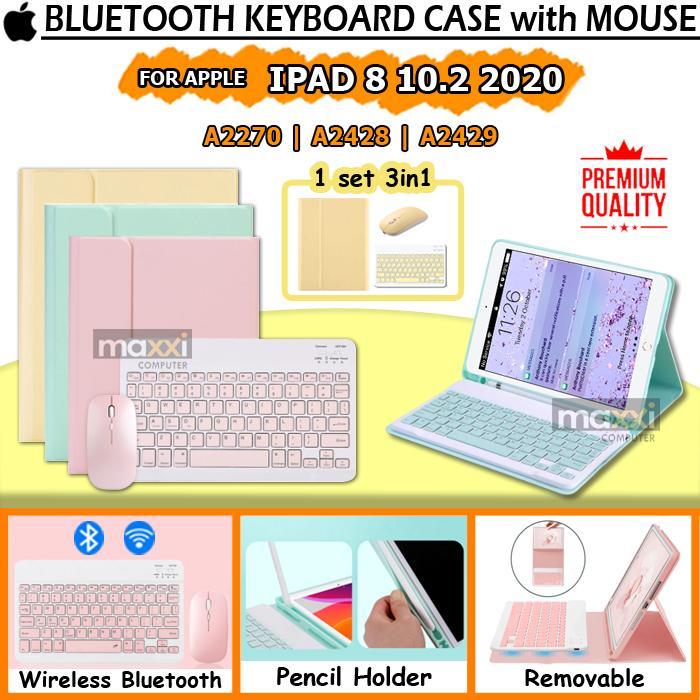 Ipad 8 8Th Gen Wireless Keyboard Kibord Kibot Keybord Mouse Flip Cover