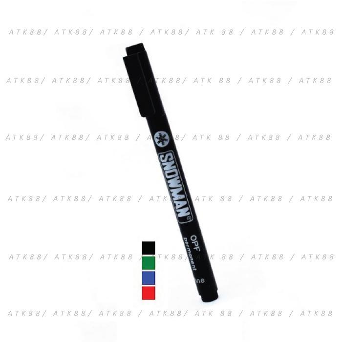NEW Spidol Snowman OHP-F Permanent (Hitam/Biru/Merah/Hijau)