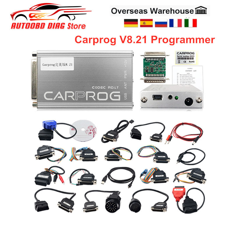 CARPROG V8.21 Online Full Adapters Car Prog 8.21 Programmer With Free
