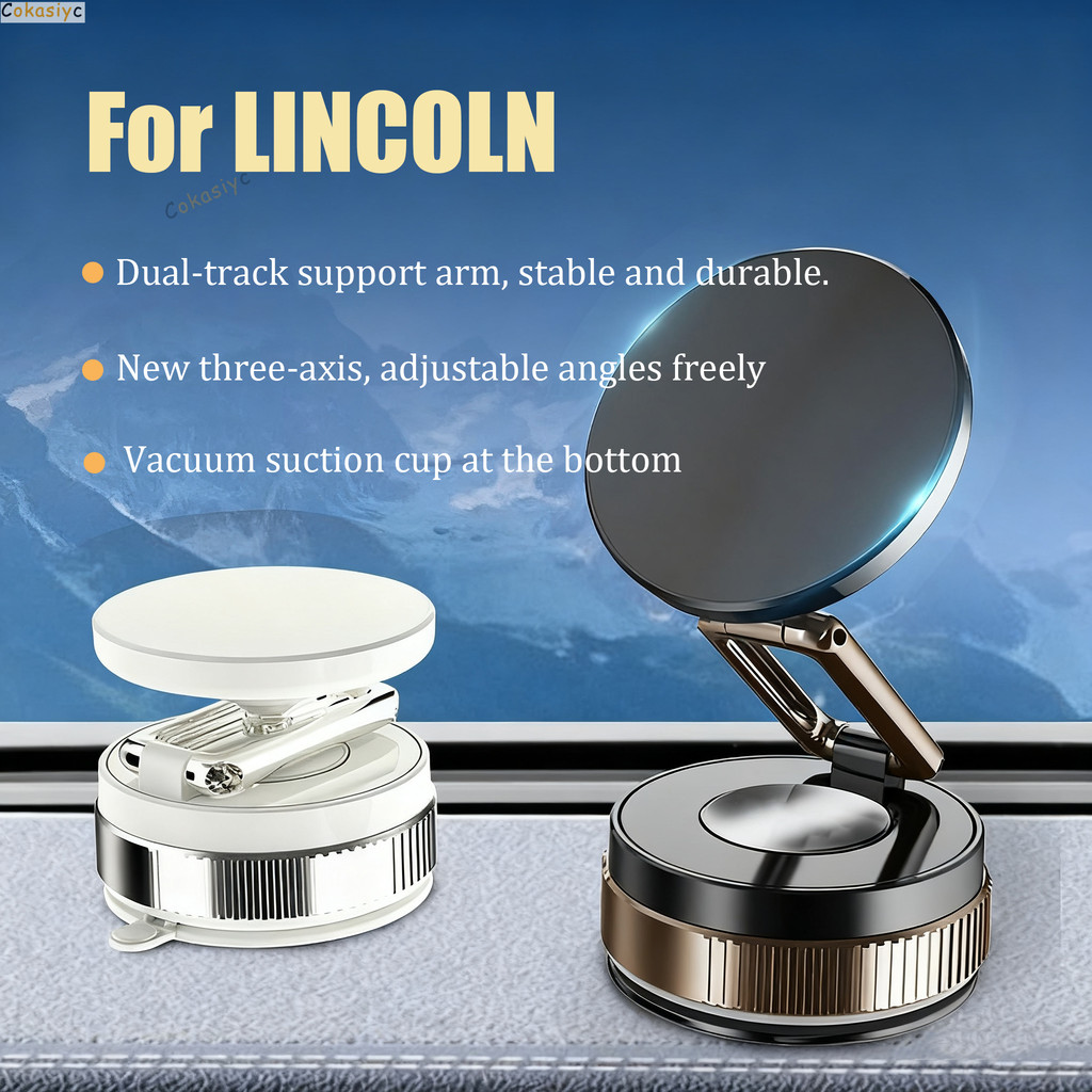Car Vacuum Magnetic Phone Holder Foldable Rotatable Suction Cup Stand For Lincoln Nautilus Corsair
