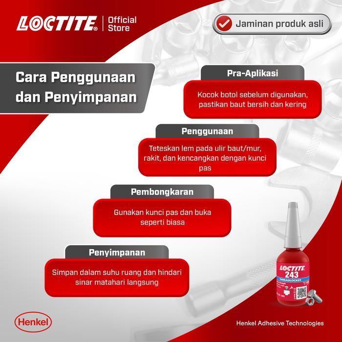 [] Henkel LOCTITE 243 Threadlocker Lem Baut - 10 ml