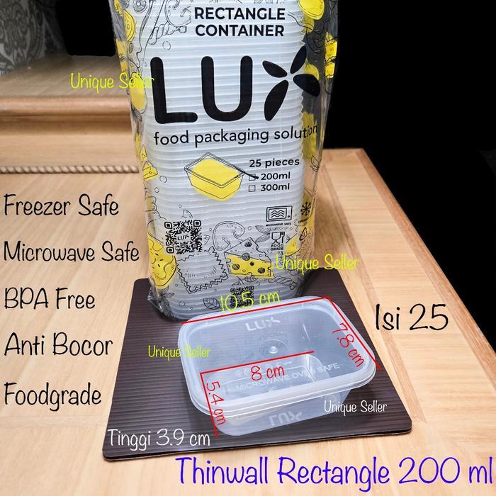 [Isi25] Thinwall Rectangle 200 300 400 500 ml LUX / Thinwall Thinwall Rectangle Persegi Panjang