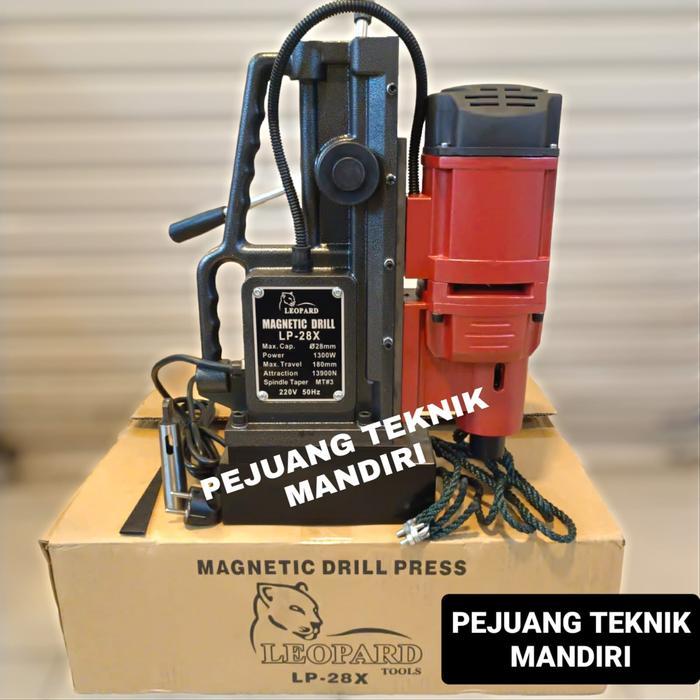 TERMURAH TERLARIS TERBARU MESIN BOR MAGNET 28MM LEOPARD / MAGNETIC DRILL LEOPARD 28MM BOR MAGNET