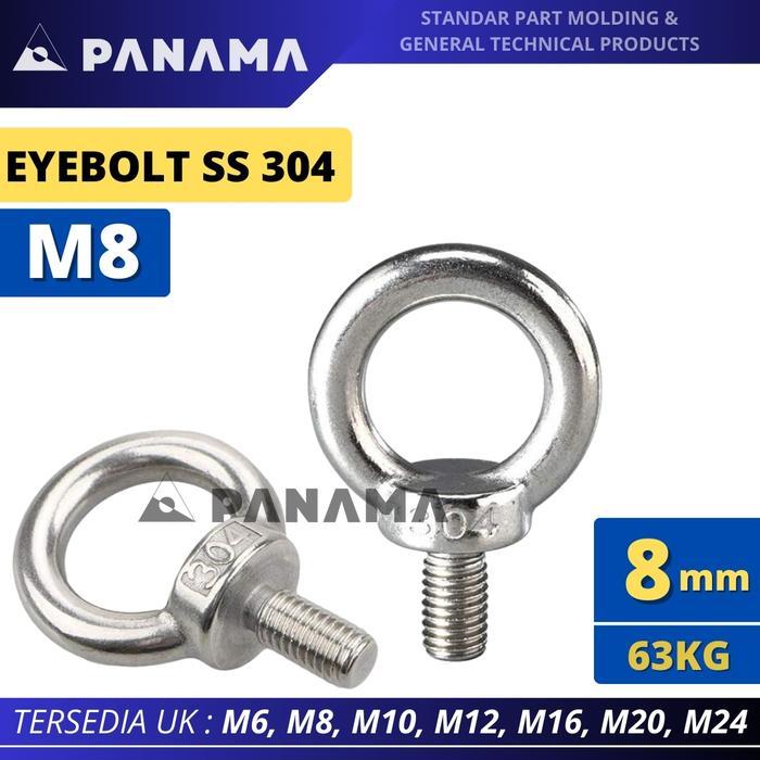Eyebolt Stainless M8 Mata Baut 8 Mm Lifting Eye Bolt Stainless Steel 304 Terbaru 