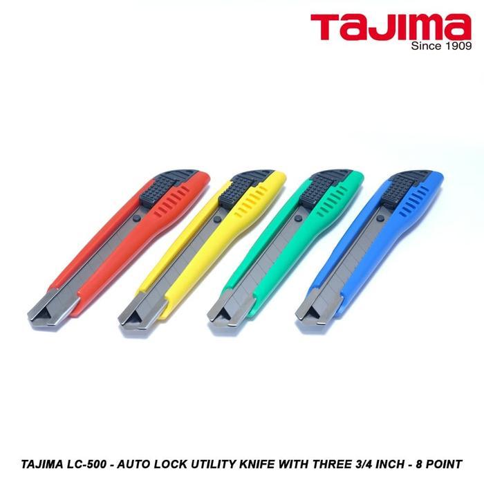 Terlaris Tajima Lc-500 - Auto Lock Utility Knife With Three 3/4 Inch - 8 Point