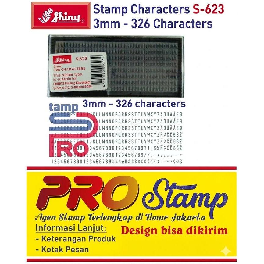 Stempel Shiny Characters Huruf & Angka