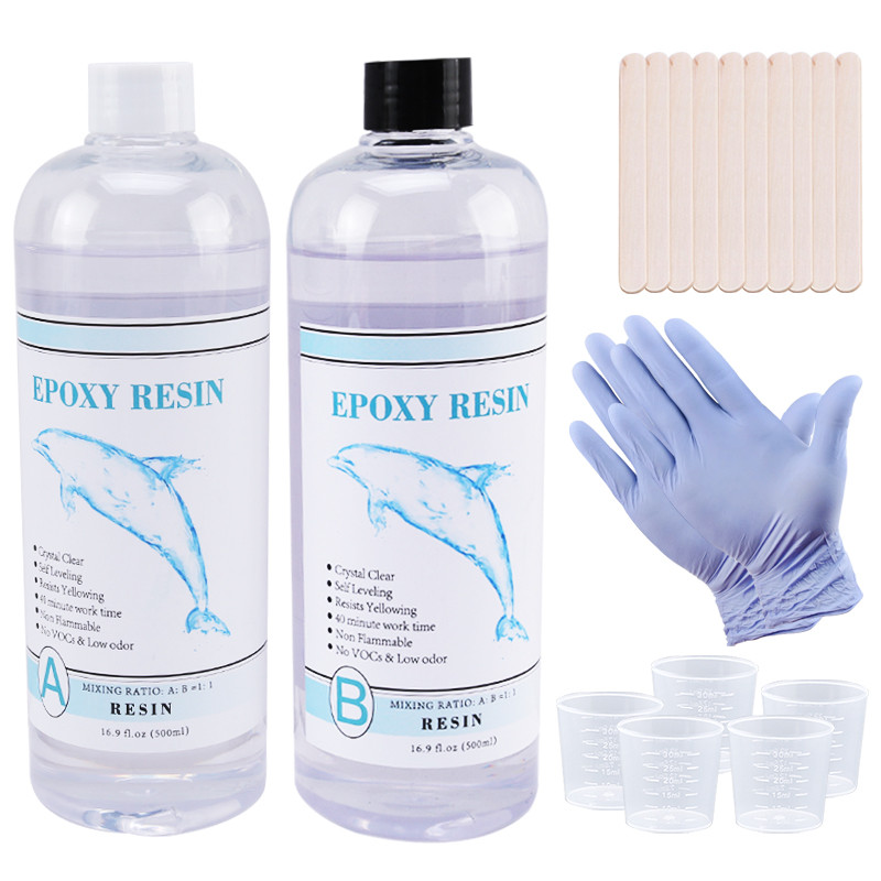 1:1 Clear Epoxy Resin Crystal Clear Art Resin Epoxy 2 Part Epoxy Casting Resin Kit with Measuring
