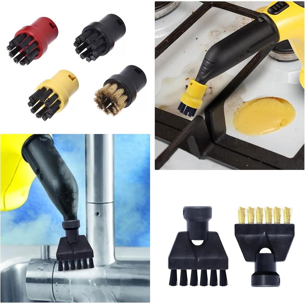 Nylon Round Brushes for Karcher, Krcher Round Brush Set, Steam Cleaning Brush, Steam Cleaner Karcher