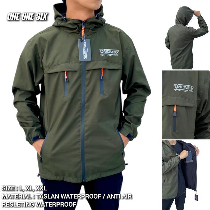 Cozmeed Sportwear - Jaket Outdoor Waterproof Pria Taslan Jn Premium Jacket Hoodie Gunung Parasut