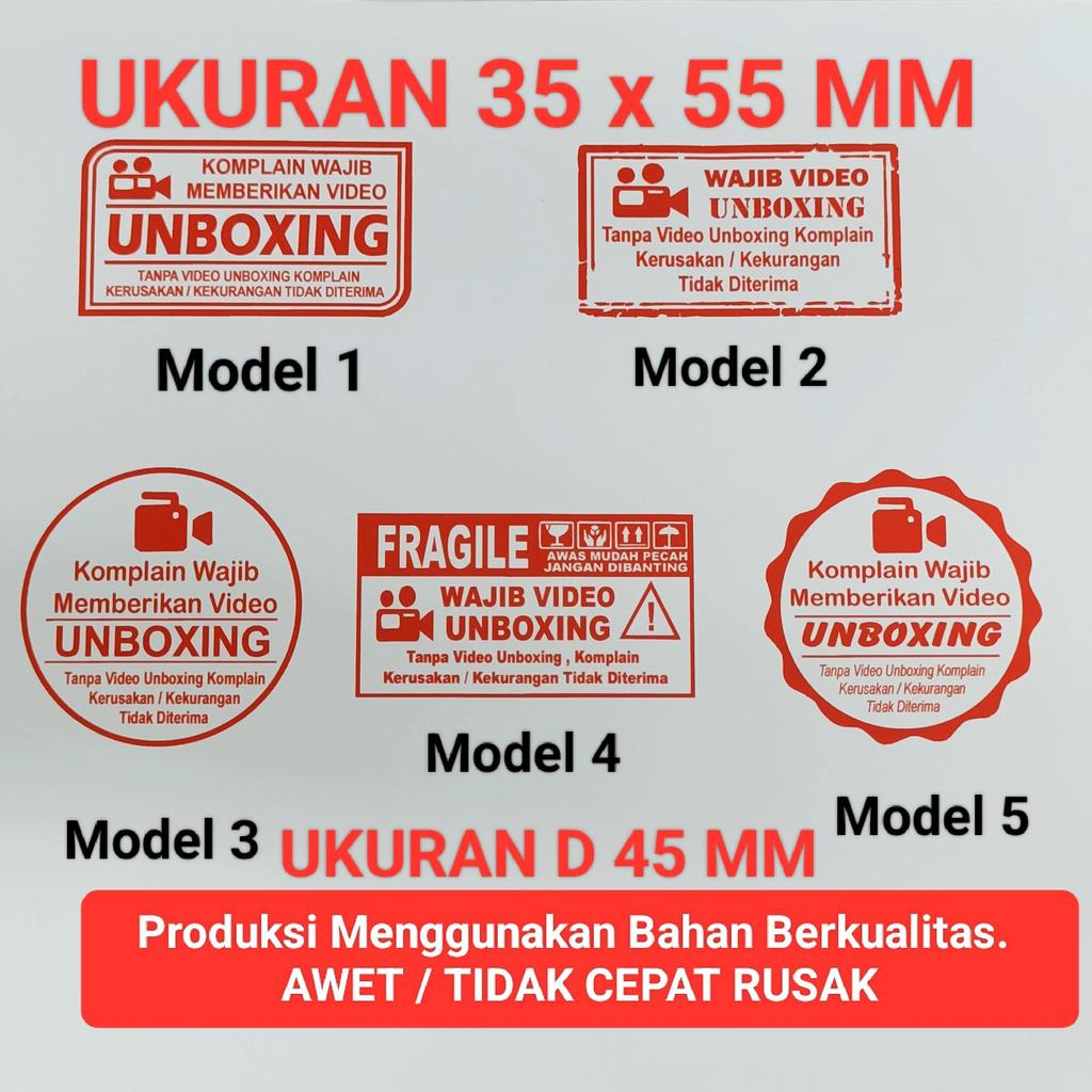 Stempel CAP UNBOXING WAJIB VIDEO FRAGILE STEMPEL OTOMATIS