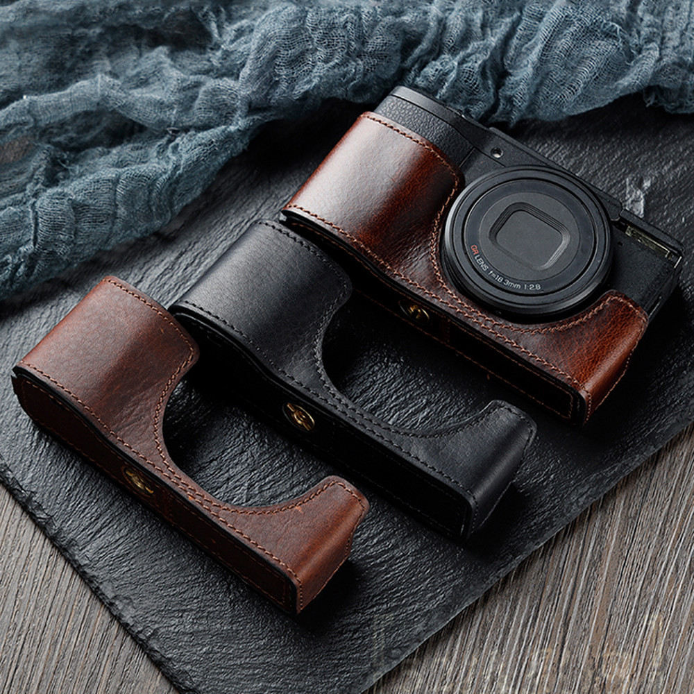 Ricoh GR II Case Genuine Leather Camera Bag Half Boay For Ricoh GR II
