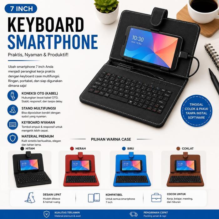 Keyboard Tablet 7inch Universal Smartphone Hp Android Keyboard Tablet 7inch Universal Sarung