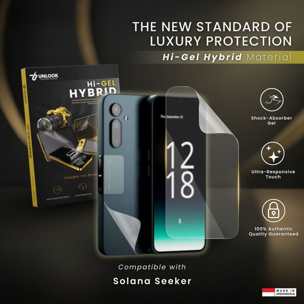 UNLOOK Hi-GEL Hybrid Hydro Film for Solana Seeker - Anti Minyak Tahan Banting Layar Melengkung Auto 