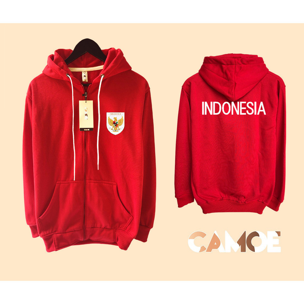 Jaket Hoodie Zipper Indonesia Logo