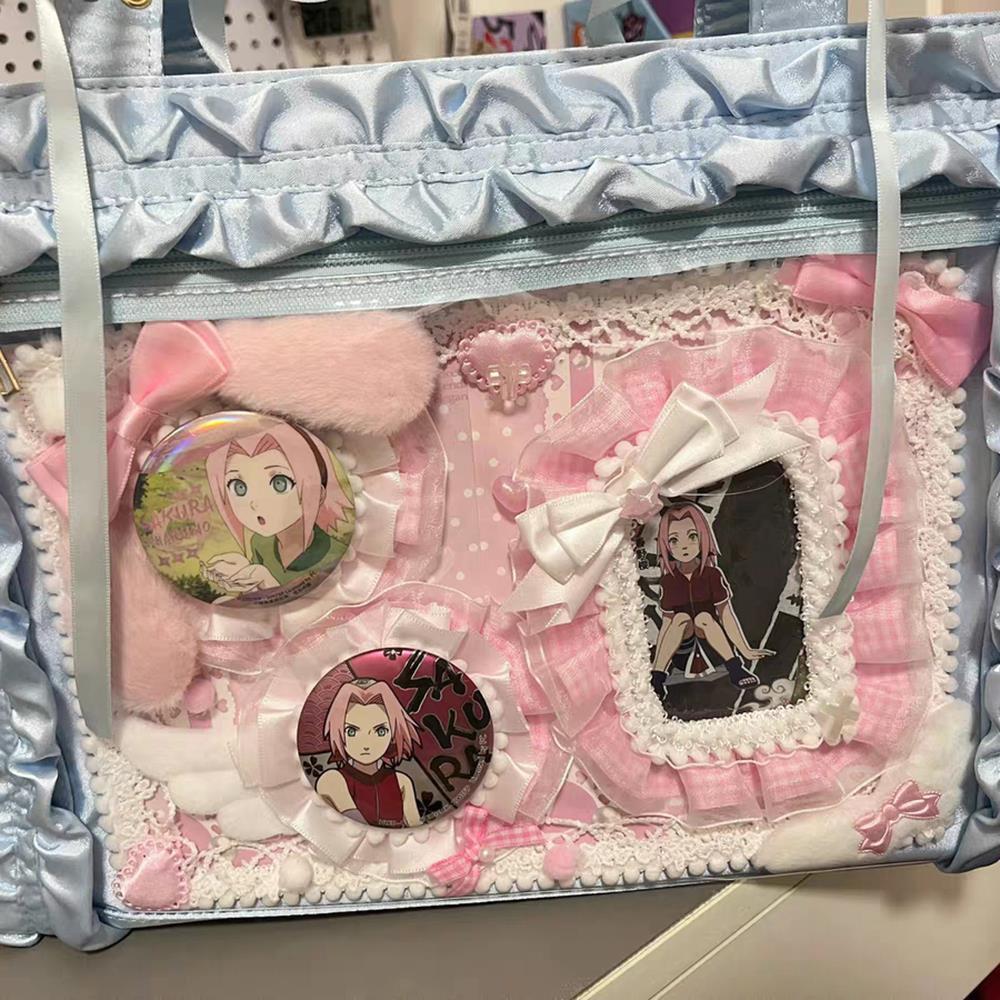 Ita Bag Insert Badge Display Board Bow Ribbon Card Holder ItaBag Pin Holders Plaid Storage Board Ita